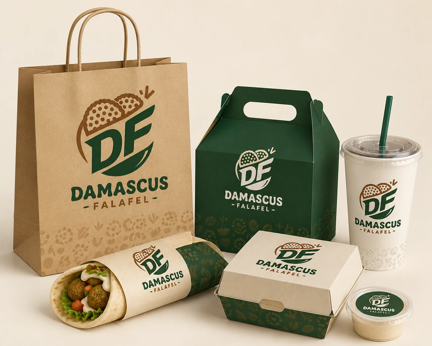 Damascus Falafel brand identity