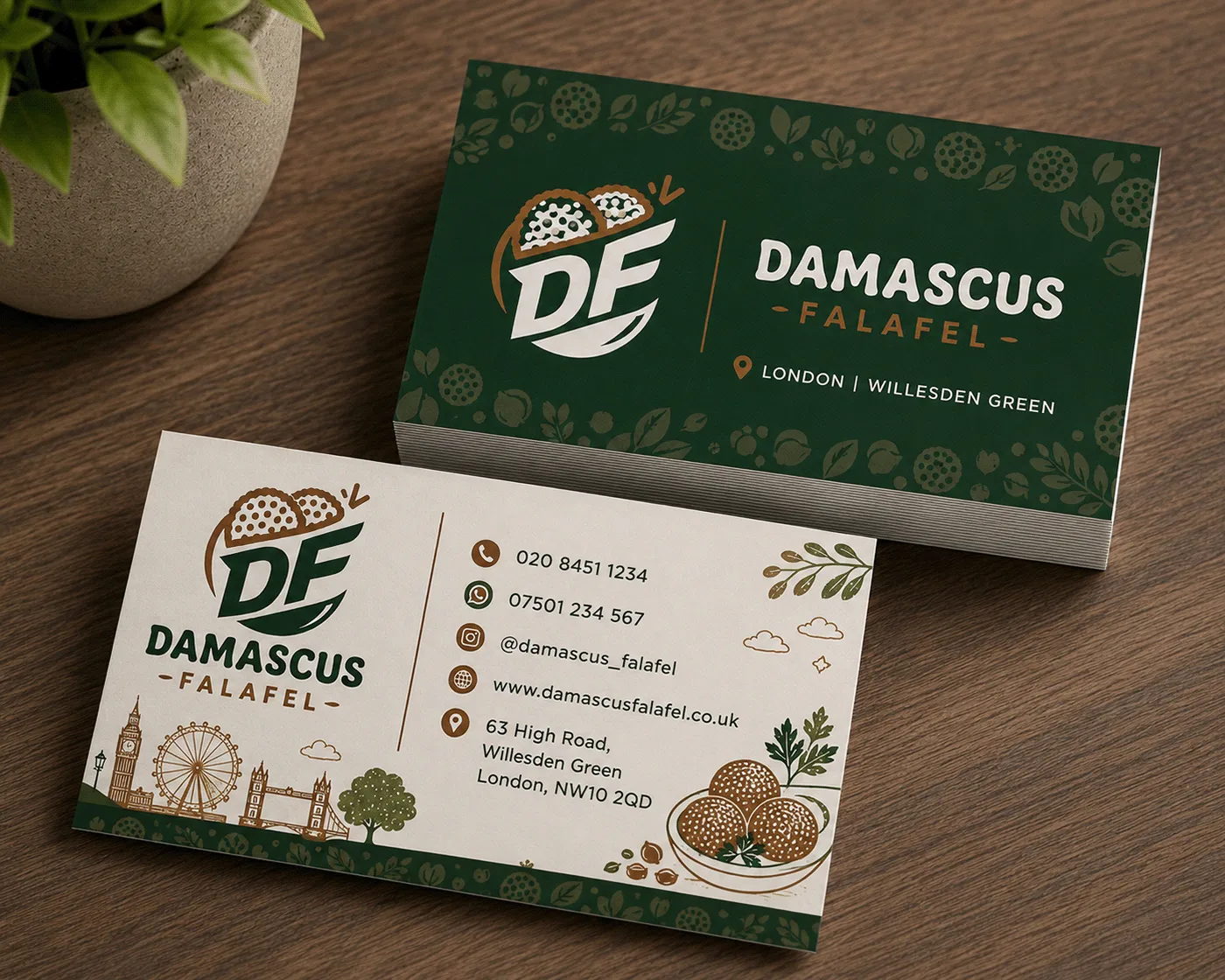 Damascus Falafel brand identity