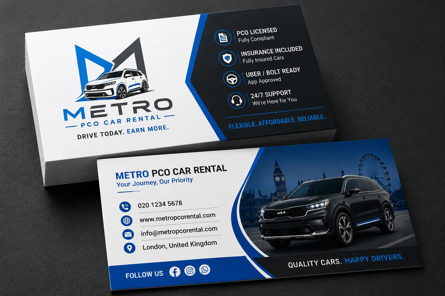 Metro PCO Car Rental brand and print