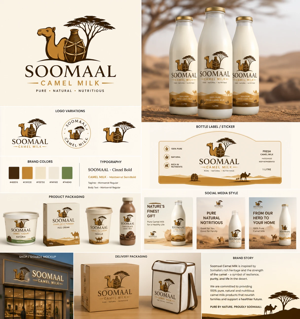 Soomaal Camel Milk: brand and packaging