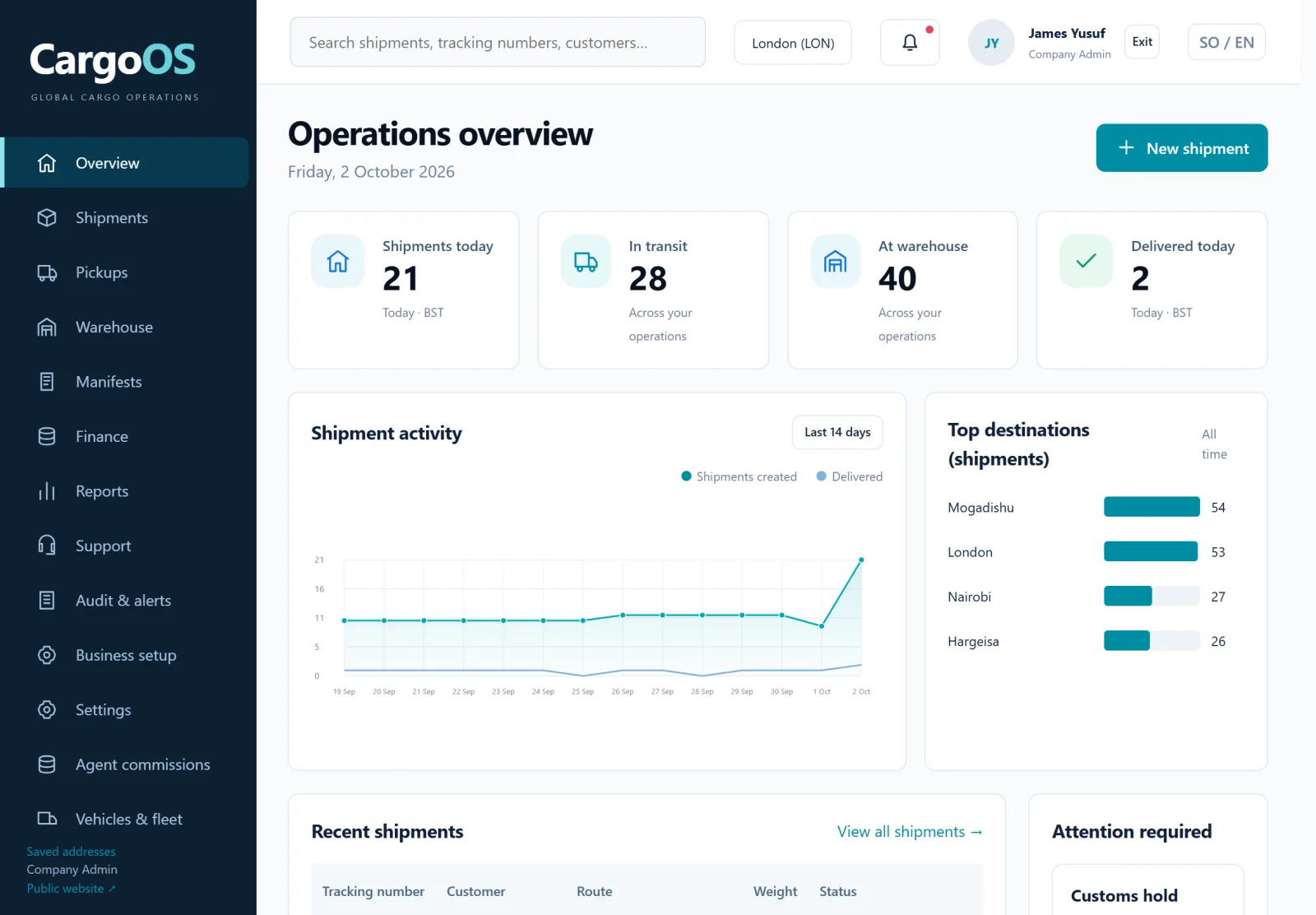 CargoOS: Cargo & Courier Management
