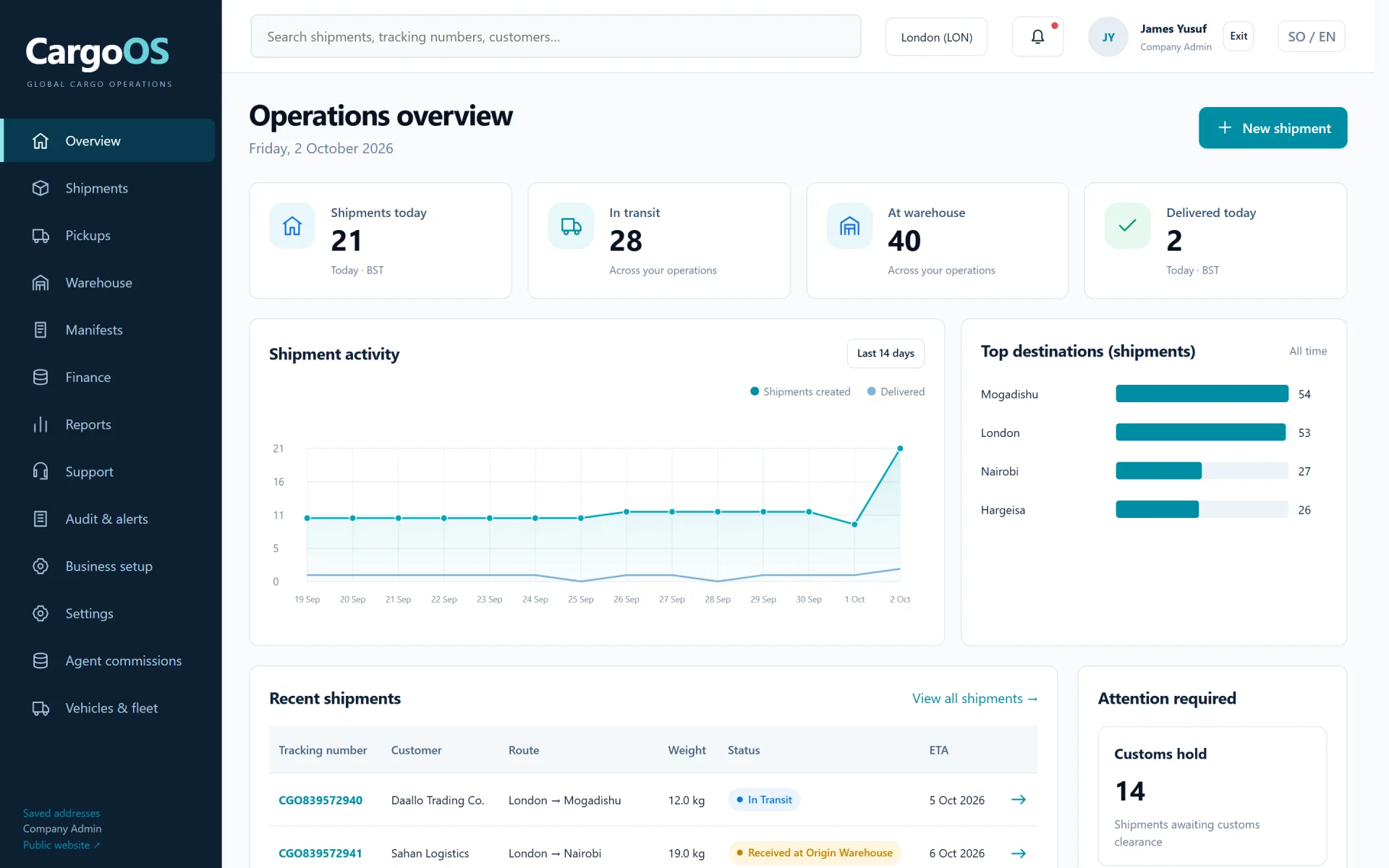 CargoOS: Cargo & Courier Management