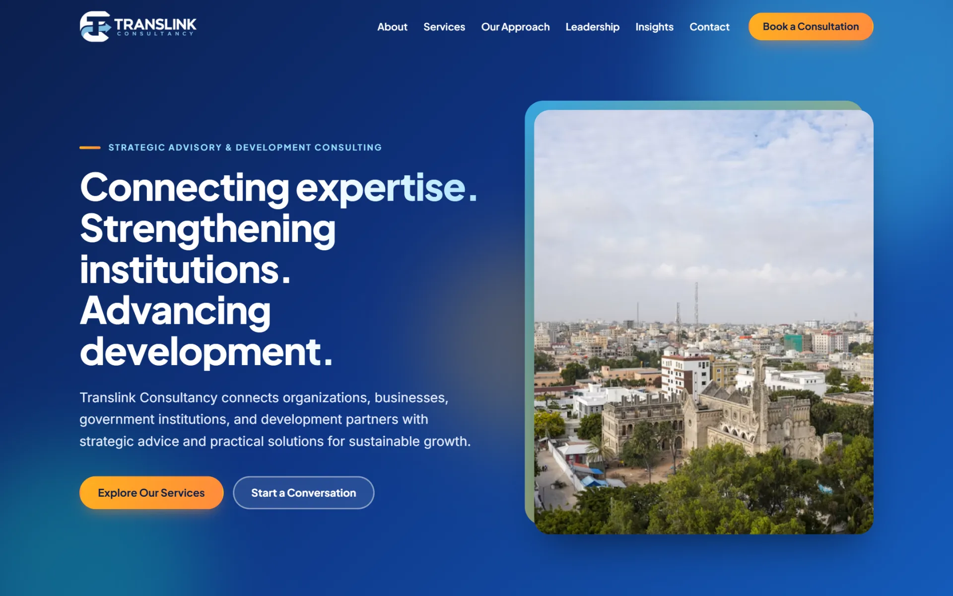 Translink Consultancy: consulting website with its own admin